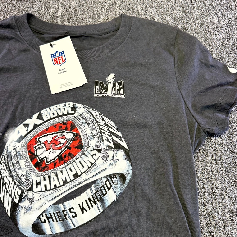 Kansas City Chiefs T Shirt Womens Small Black Nike Anthracite NFL Crew Neck Tee - Picture 3 of 16